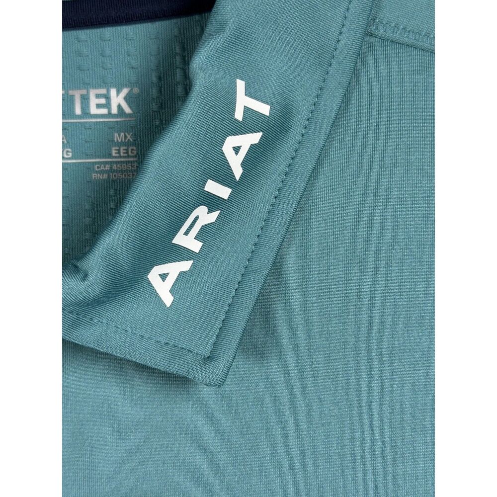 AriatTEK Womens Bandera 1/4 Zip Polo Shirt Teal Sun Protection Top NWT Size XXL - Picture 6 of 14